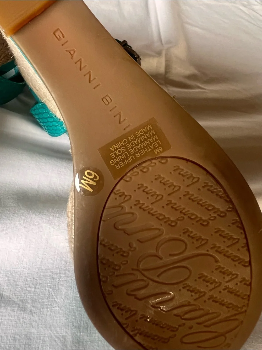 Gianni Bini Teal Wedge Espadrille Sandals